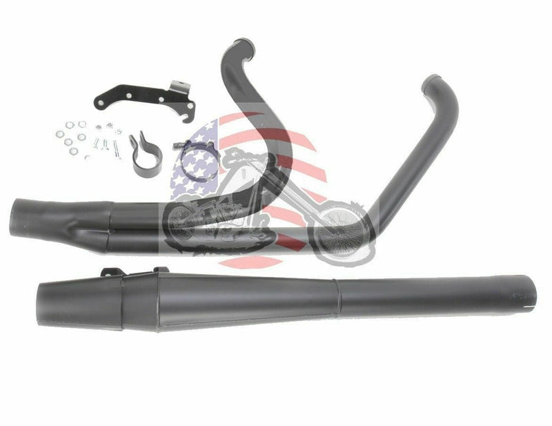 Thunderheader 2 Into 1 Exhaust Systems Thunderheader Black 2 into 1 Exhaust System Big Bore Harley Touring 1984-2016
