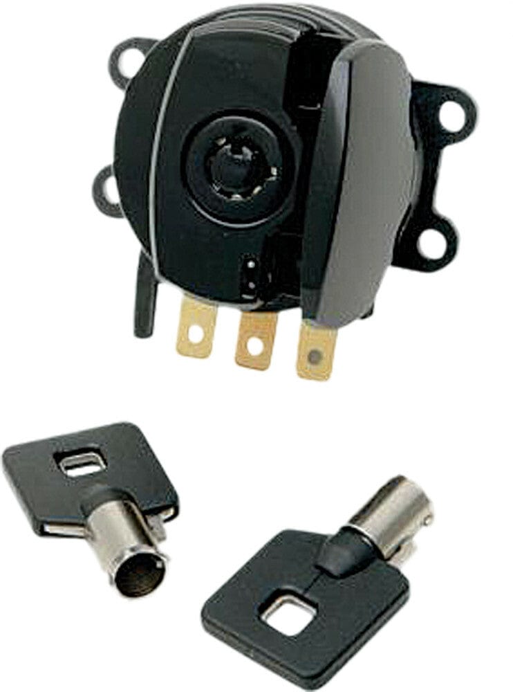 Twin Power Ignition Switches Black Fat Bob Ignition Switch & Key Late Style 1993-2013 Dyna Softail Road King