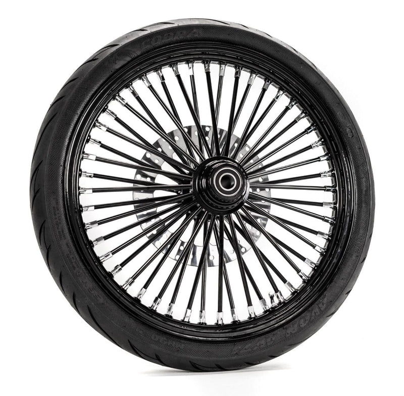 Ultima 21 3.5 Front Wheel 48 Fat Spoke Black Out BW Tire Rim Package Harley Softail 08+