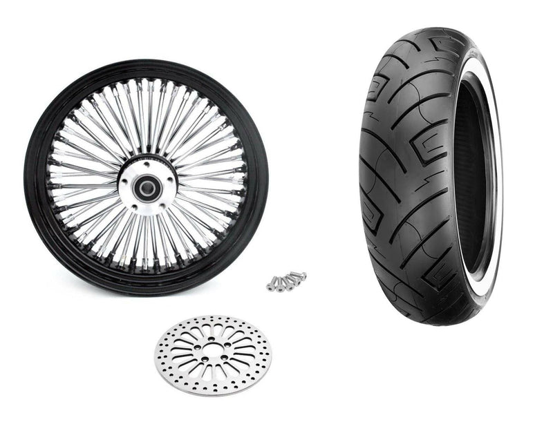 Ultima Black 16 3.5 Fat Daddy King Spoke Rear Wheel Rim WW Shinko Tire Harley Package