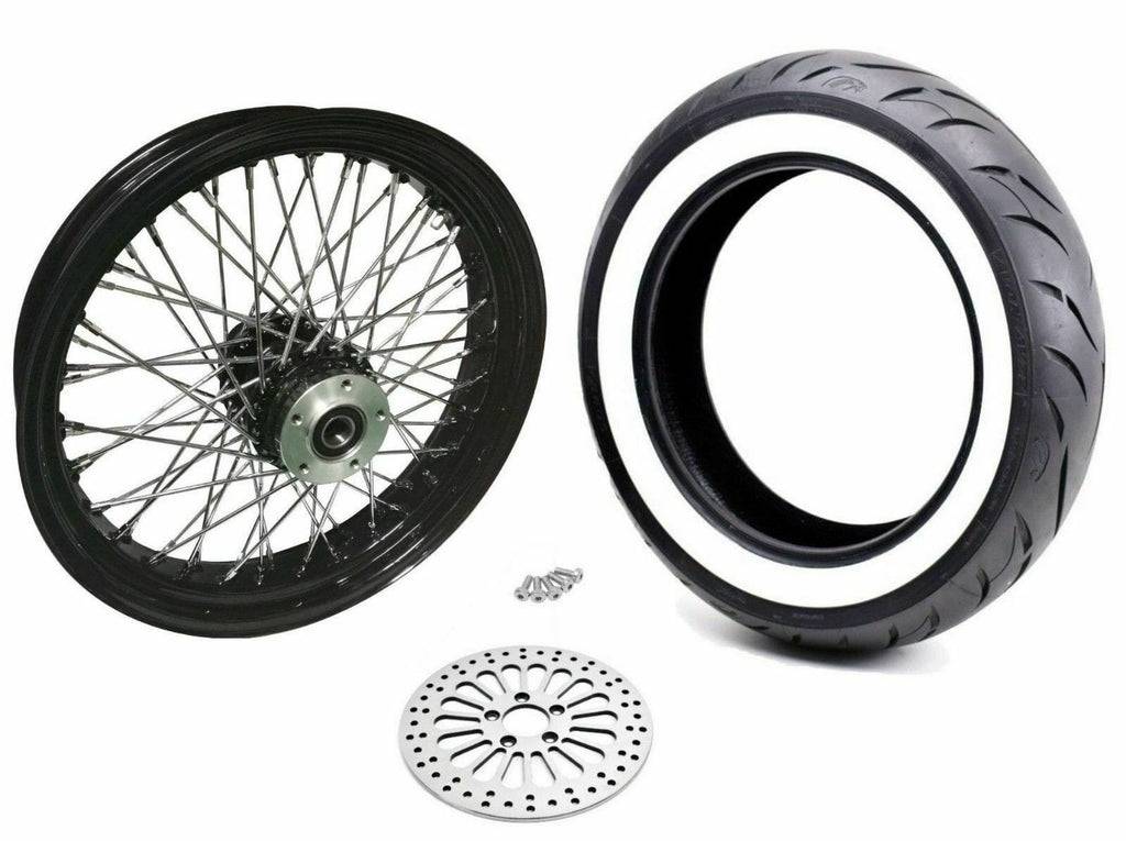 Ultima Black Rim Hub 16 x 3.5 60 Spoke Rear Wheel Rim Tire Rotor WWW Package Harley