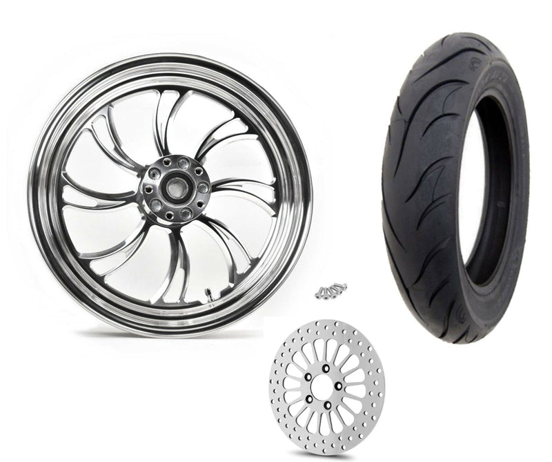 Ultima Other Tire & Wheel Parts Polished Vortex 16 x 3.5 Rear Wheel Blackwall Tire Package Harley 84-07