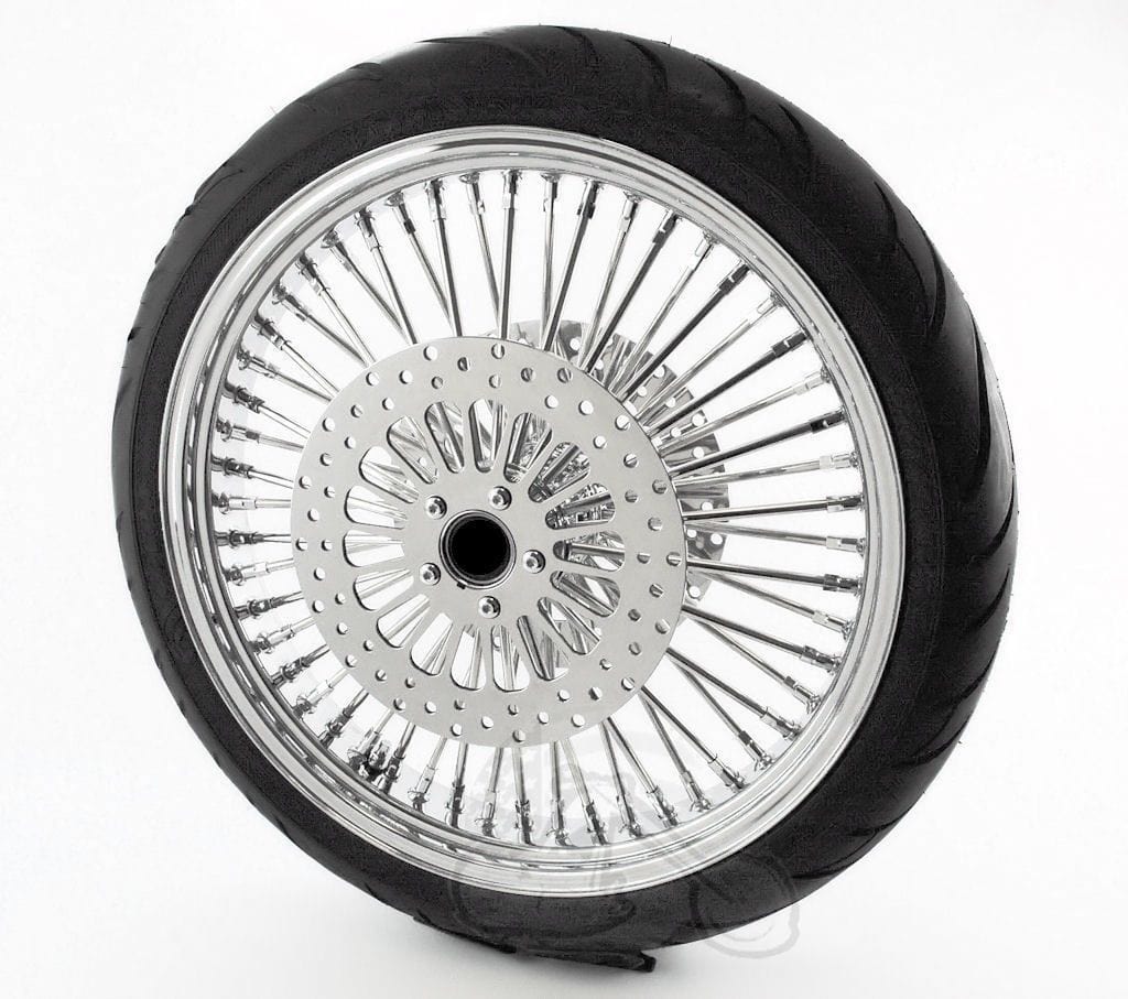 Ultima Wheels & Rims Fat Daddy 48 King Spoke 21 X 3.5 Front Wheel Package 120/70-21 Black Wall Tire