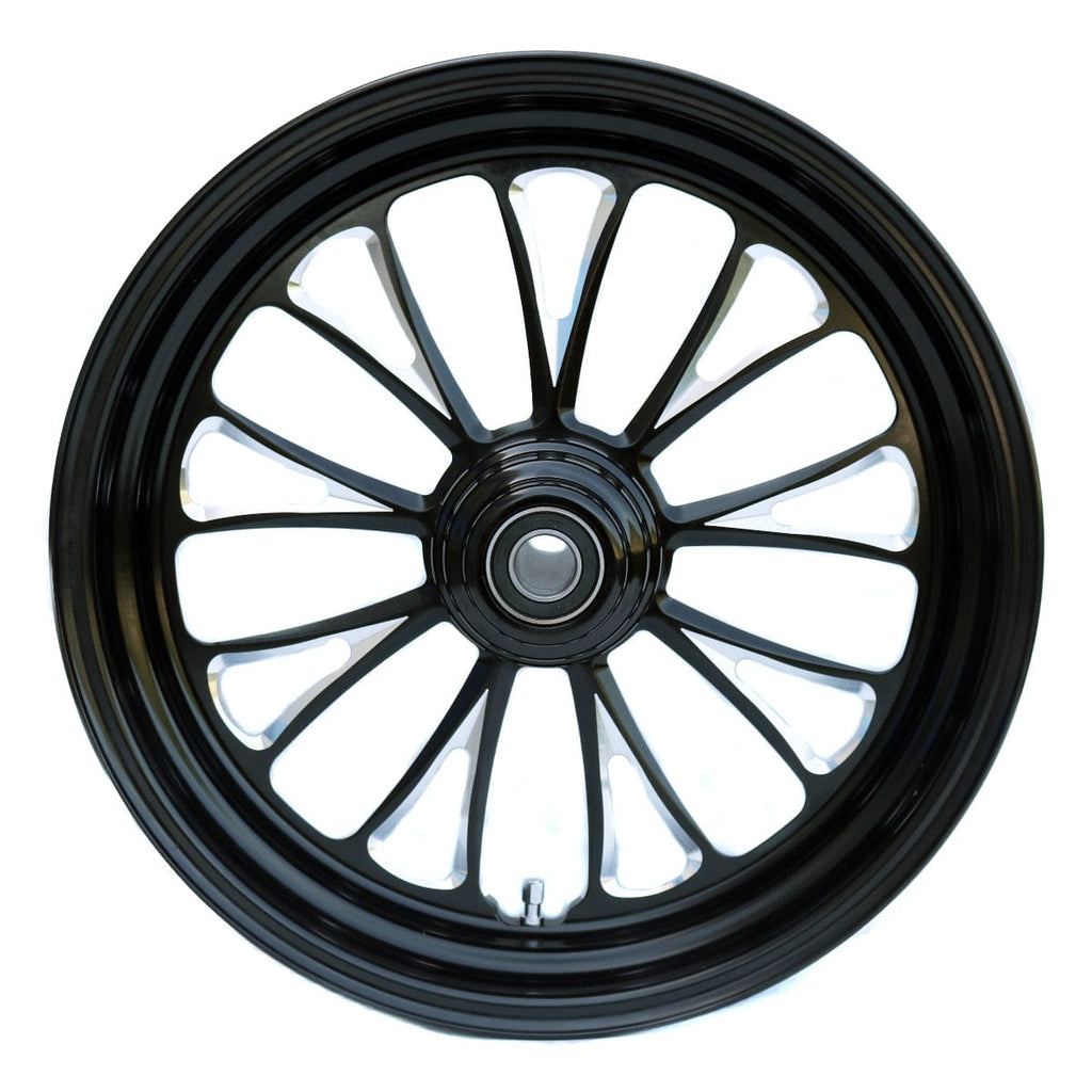 Ultima Wheels & Rims Manhattan Black Billet Aluminum 16 3.5 Front Wheel Single Harley Touring Softail