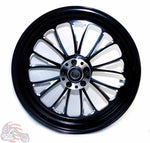 Ultima Wheels & Rims Manhattan Black Billet Aluminum 16 3.5 Front Wheel Single Harley Touring Softail