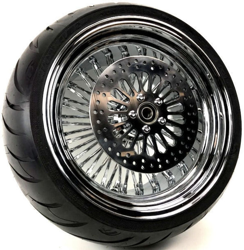 Ultima Wheels & Tire Packages 18 10.5 Chrome Fat King Spoke Rear Wheel Rim Harley 240 BW Tire Rotor Package