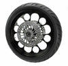 Ultima Wheels & Tire Packages Ultima Kool Kat Black 23 x 3.5 Front Wheel Rim BW Tire Package DD Harley 84-07