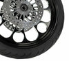 Ultima Wheels & Tire Packages Ultima Kool Kat Black 23 x 3.5 Front Wheel Rim BW Tire Package DD Harley 84-07