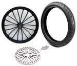 Ultima Wheels & Tire Packages Ultima Manhattan Black 23" x 3.5" Front Wheel Rim BW Tire Package Harley 2008+