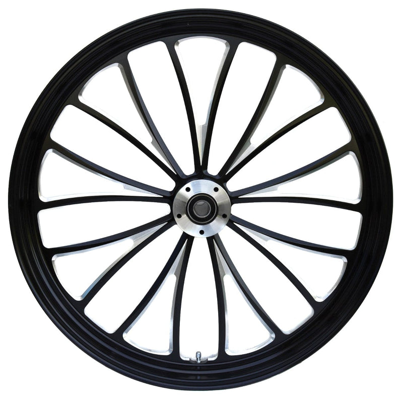 Ultima Wheels & Tire Packages Ultima Manhattan Black 23" x 3.5" Front Wheel Rim WW Tire Package Harley 84-07