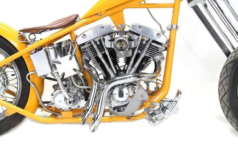 V-Twin Manufacturing 1 3/4" LAF L.A.F Chrome Y Down Draft Drag Pipes Exhaust 71-84 Harley Shovelhead