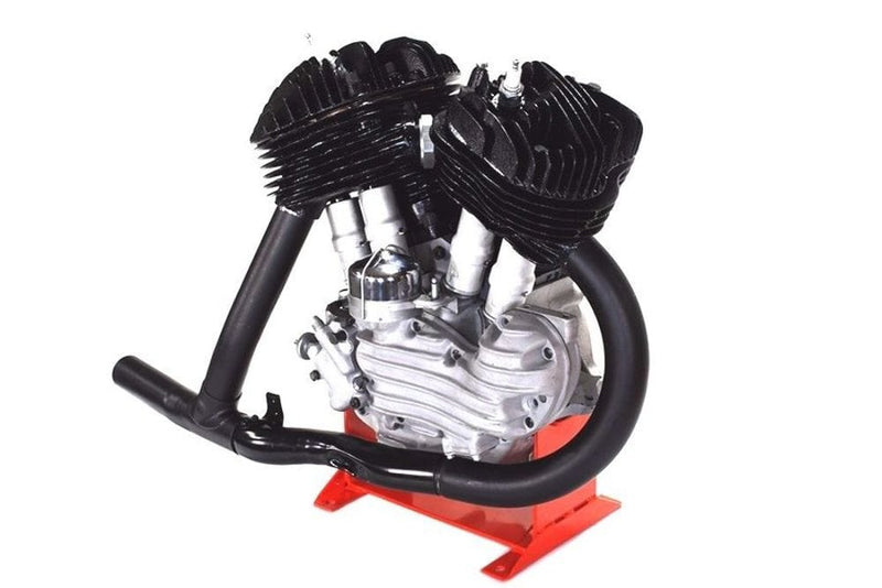 V-Twin Manufacturing Exhaust Systems Black Header Exhaust Y Pipe Pipes System 4 Piece Set Harley Flathead Sidevalve U