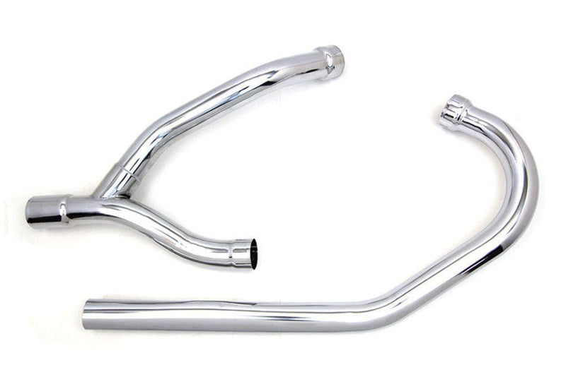 V-Twin Manufacturing Headers, Manifolds & Studs Chrome 2 into 1 Replacement Y Pipe Exhaust Header Set Pipes Harley 1952-1953 K