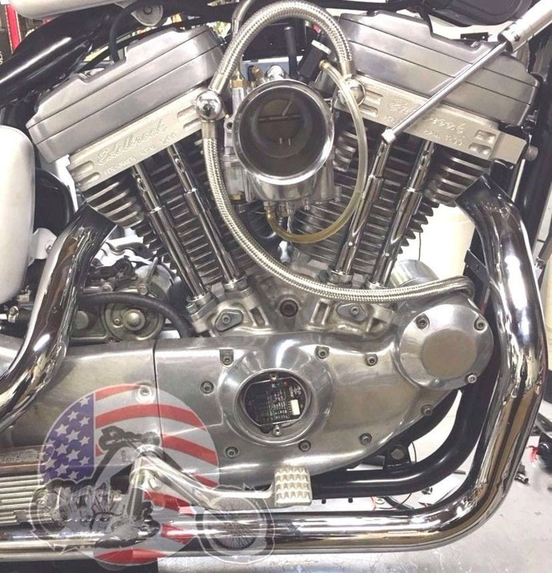 V-Twin Manufacturing Other Engines & Engine Parts Complete Chrome Collapsable Pushrod Tube Cover Quad Type Kit Harley Sportster XL