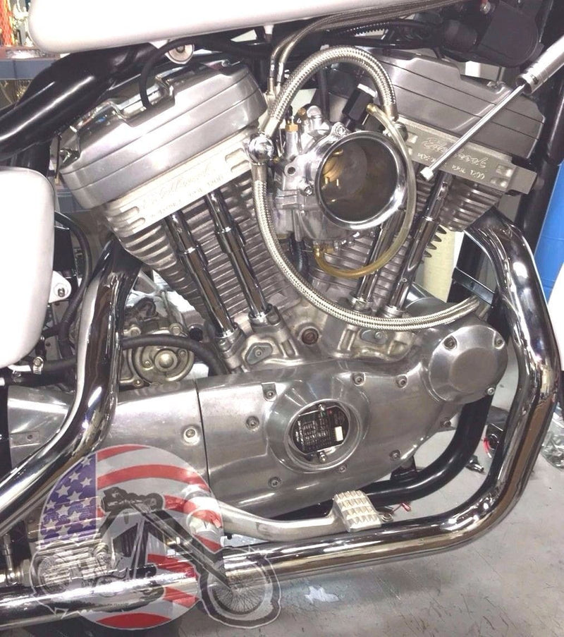 V-Twin Manufacturing Other Engines & Engine Parts Complete Chrome Collapsable Pushrod Tube Cover Quad Type Kit Harley Sportster XL
