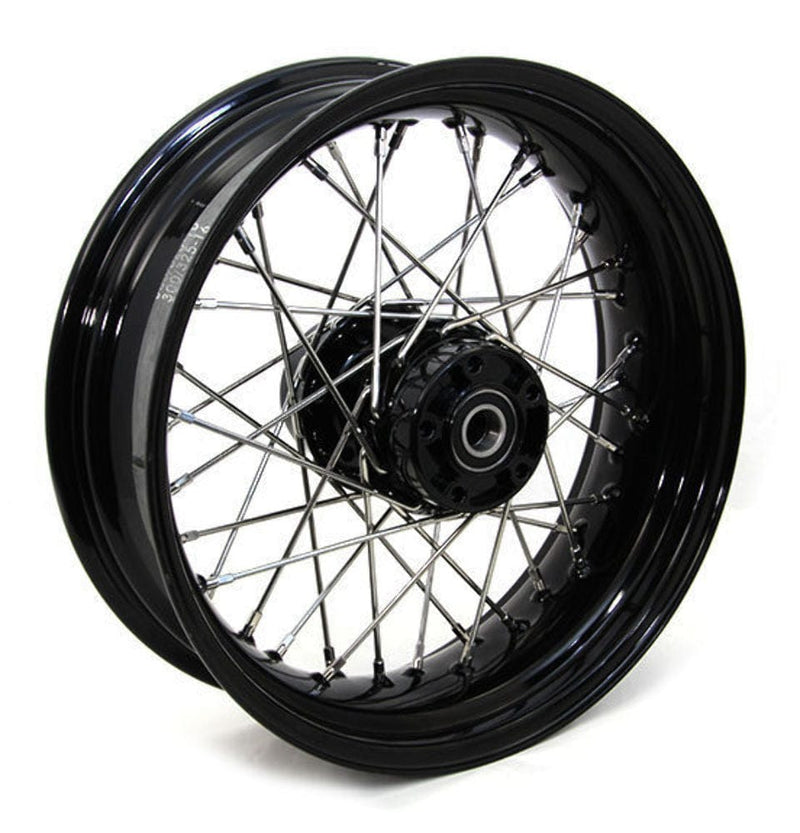 V-Twin Manufacturing Wheels & Rims Black 40 Spoke 16" x 5" Rear Wheel Rim Harley 08-2018 Sportster Wide Tire Kit