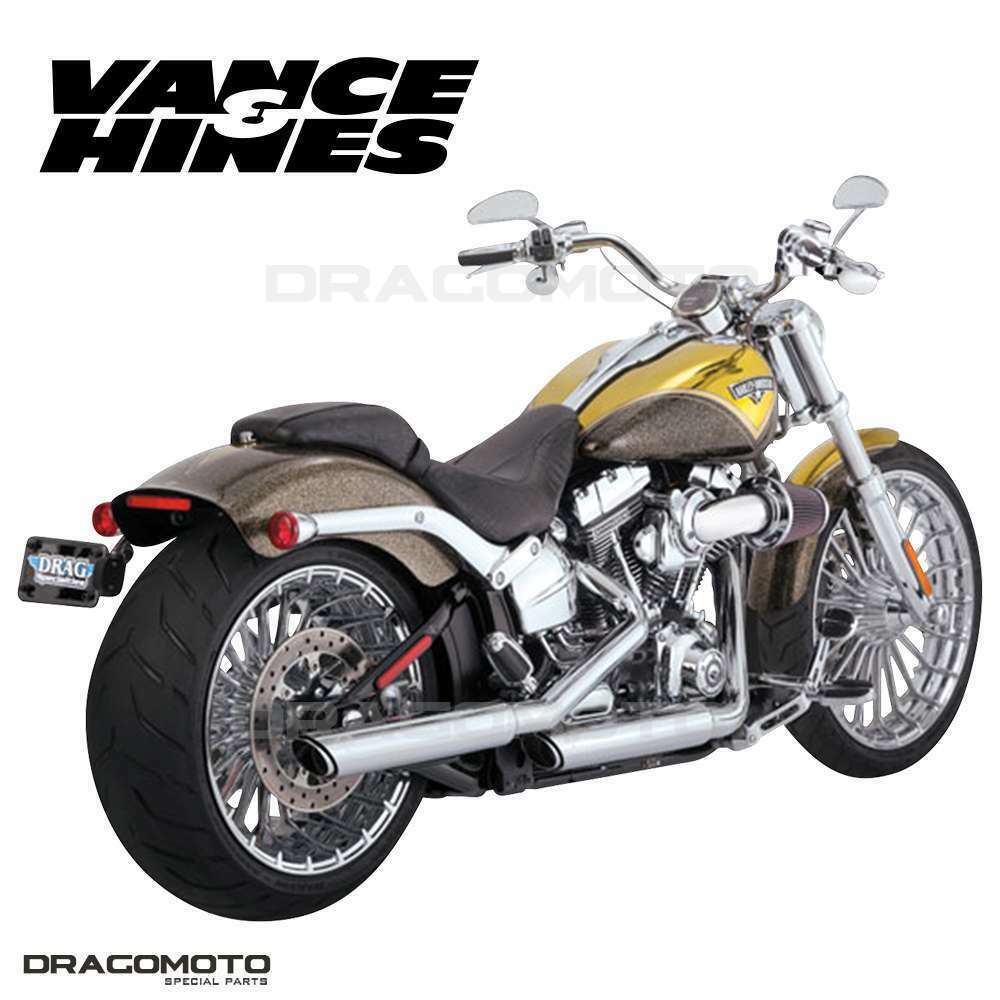 Vance & Hines Vance & Hines Chrome 3" Twin Slash Slip-On Mufflers Harley 2010-2017