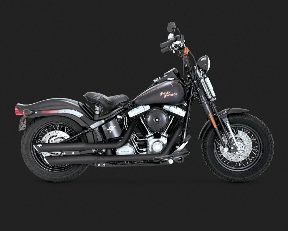 Vance & Hines Vance & Hines Twin Slash Slip-On Mufflers Pipes Exhaust 07-17 Harley Softail FLS