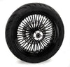 American Classic Motors 16 3.5 46 Fat King Spoke Rear Black Rim Hub Blackwall Wheel Tire Package Harley