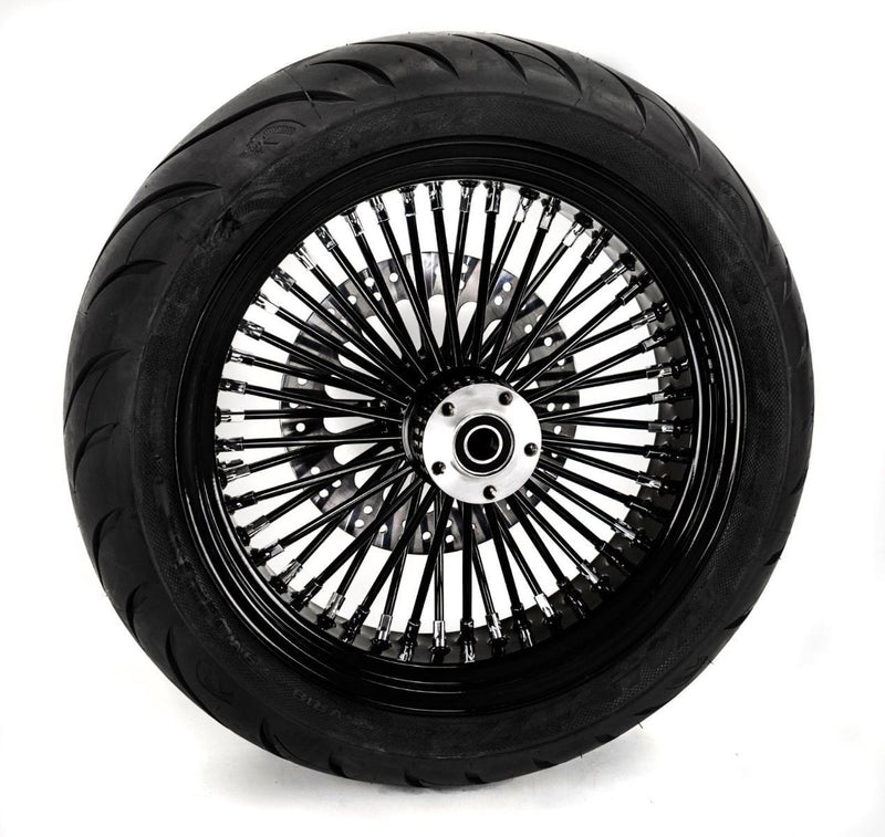 American Classic Motors 16 3.5 46 Fat King Spoke Rear Black Rim Hub Blackwall Wheel Tire Package Harley