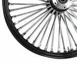 American Classic Motors 21 x 3.5 46 Fat King Spoke Front Wheel Black Rim Dual Disc 08+ Harley Touring
