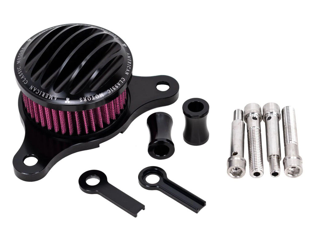 American Classic Motors Air Filters Black Ribbed Air Cleaner Kit Intake Filter Harley Twin Cam EVO Stage 1 High Flow