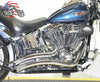 American Classic Motors Exhaust Systems 2 1/4" Big Radius Chrome Exhaust Drag Pipes Heat Shields Baffles Harley Softail