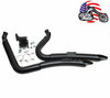 American Classic Motors Exhaust Systems 2 1/4" Black Big Radius Radius Curves Full Exhaust Drag Pipe System Harley Dyna