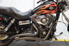American Classic Motors Exhaust Systems 2 1/4" Black Big Radius Radius Curves Full Exhaust Drag Pipe System Harley Dyna