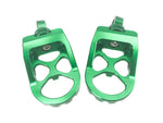 American Classic Motors Foot Pegs & Pedal Pads ACM Green Aluminum MX Motorcycle Platform Foot Peg Harley Dyna Sportster Softail