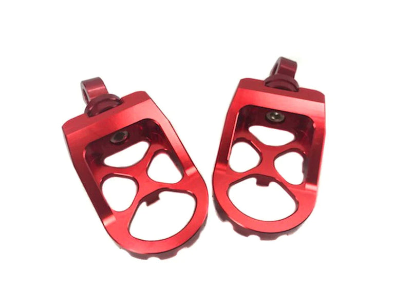 American Classic Motors Foot Pegs & Pedal Pads ACM Red Aluminum MX Motorcycle Platform Foot Pegs Harley Dyna Sportster Softail