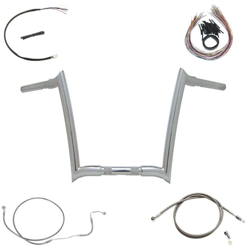 American Classic Motors Handlebars OEM Yaffe Chrome 12" Monkey Bars Package 08-12 Harley Road King Glide CVO ABS