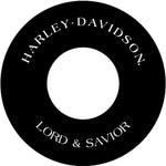 American Classic Motors Round Black Decal Air Cleaner Filter Cover Decal Harley Lord and Savior