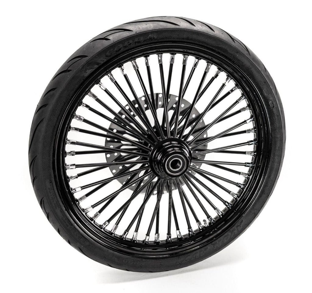 American Classic Motors Wheels & Rims 21 x 3.5 46 Fat King Spoke Front BW Package Black Wheel Rim Harley Softail 08+