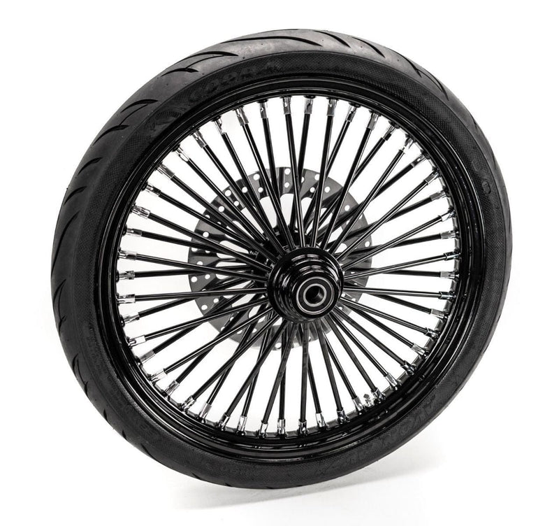 American Classic Motors Wheels & Rims 21 x 3.5 46 Fat King Spoke Front BW Package Black Wheel Rim Harley Softail SD