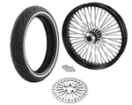 American Classic Motors Wheels & Tire Packages 21 3.5 Black 46 Fat King Spoke Front Wheel Rim Package WW SD Single Disc Harley