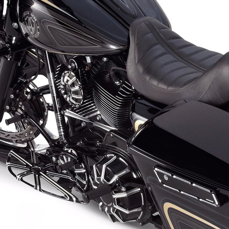 Arlen Ness Horns & Horn Covers Arlen Ness Contrast Cut Black 10 Gauge Billet Horn Cover Upgrade  Harley 95-2019