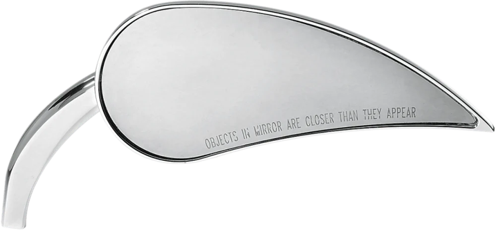 Arlen Ness Mirrors Arlen Ness Rad III Rear View Teardrop Convex Mirror Chrome Right Handlebar