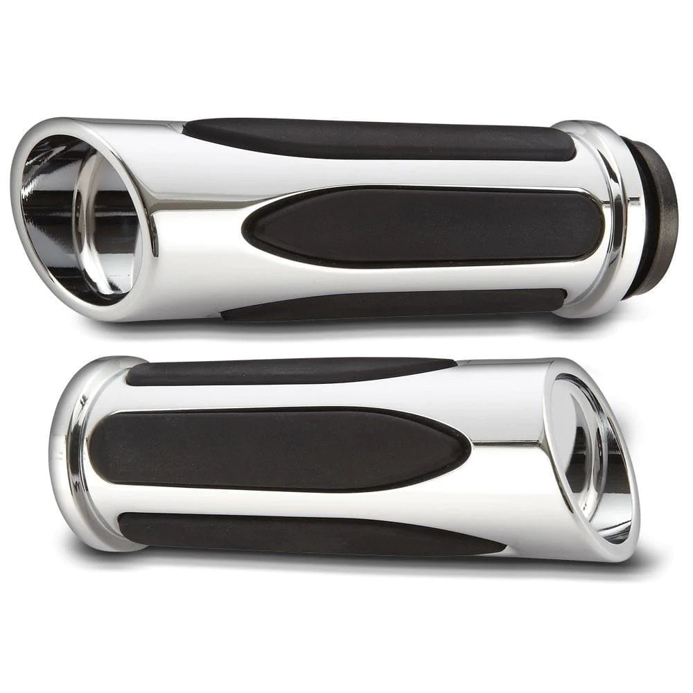Arlen Ness Other Handlebars & Levers Arlen Ness Deep Cut Chrome Soft Touch Comfort Hand Grips Harley Throttle By Wire