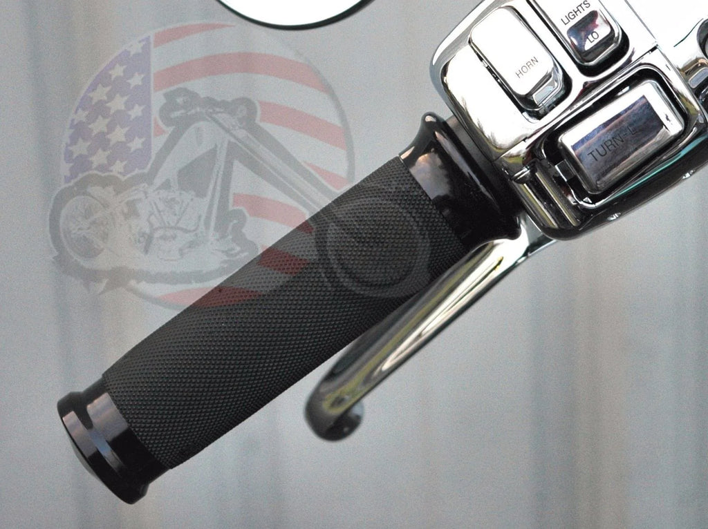 Avon Grips Grips Avon Black Contour 1" Handlebar Grips Fly By Harley Big Twin Touring Softail TBW