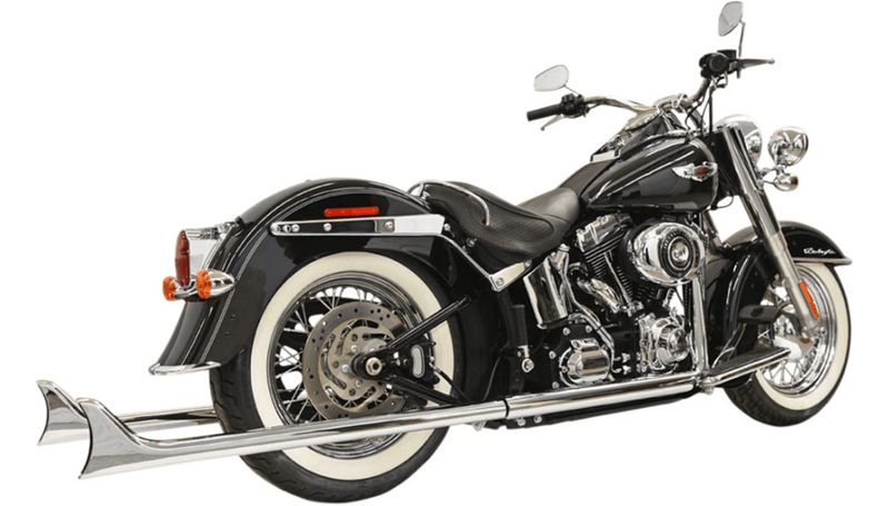 Bassani Manufacturing Bassani Fishtail True Dual Exhaust Pipe Header Chrome 39" Harley Softail 89-17