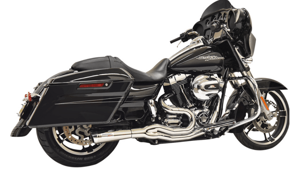 Bassani Manufacturing Bassani Mega Road Rage II 2-into-1 Exhaust Kit Chrome 4" Mid Harley Bagger 99-06