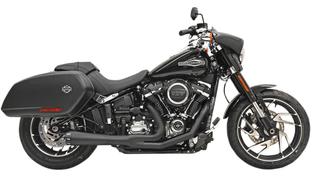 Bassani Manufacturing Bassani Road Rage 2 into 1 Exhaust System Header Black Megaphone Harley Softail
