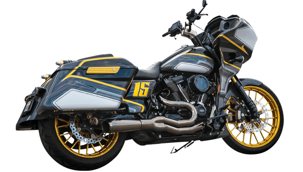 Bassani Manufacturing Bassani Road Rage II 2-into-1 Mid Exhaust System Pipe Black Harley Touring 2017+