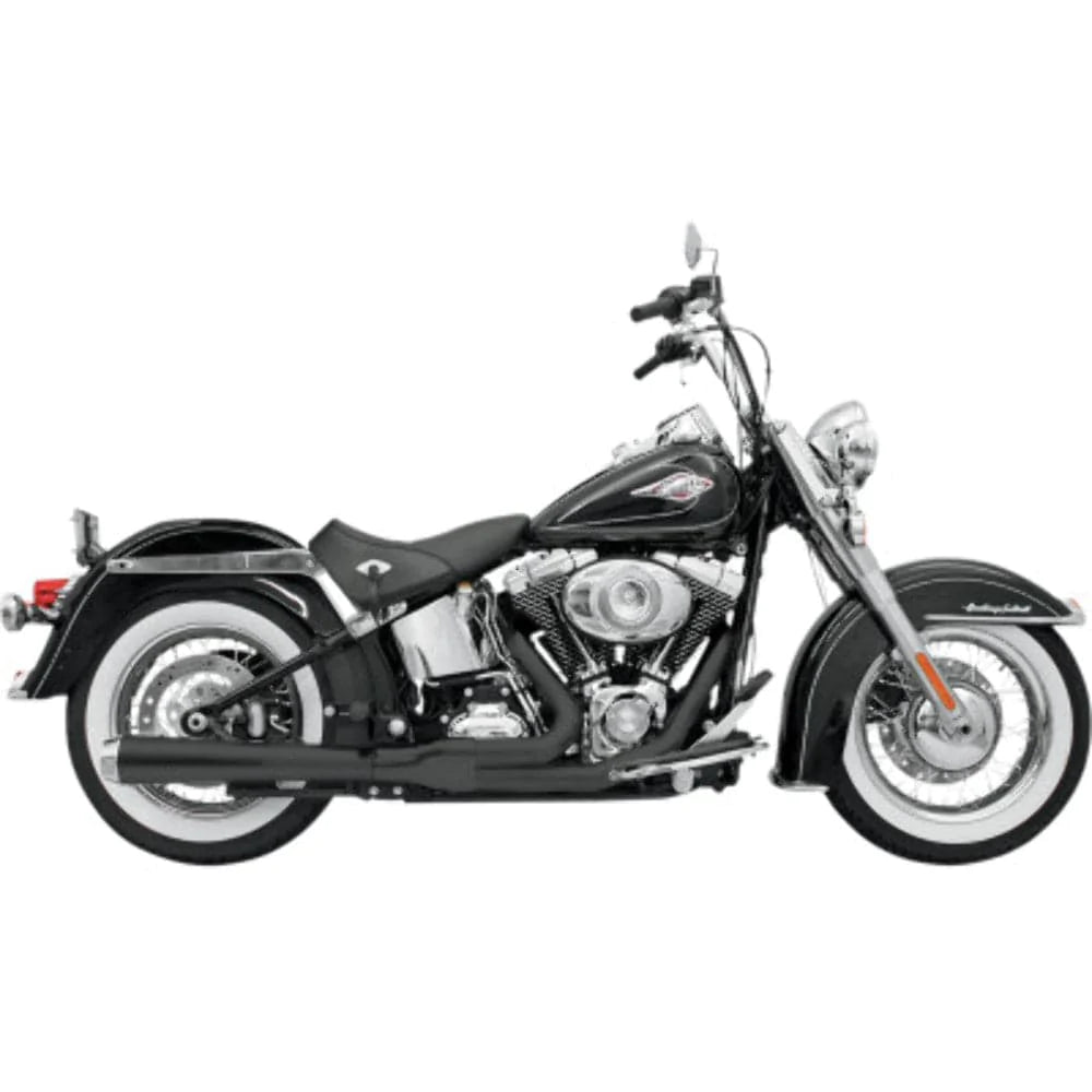 Bassani Manufacturing Exhaust Systems Bassani Black Long Road Rage 2 Into 1 Exhaust Pipe System Harley Softail 86-17