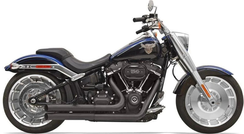 Bassani Manufacturing Exhaust Systems Bassani Black Pro Street Turnout Stepped Exhaust Pipes Header Harley Softail 18+