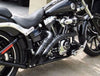 Bassani Manufacturing Exhaust Systems Bassani Black Radial Sweepers Exhaust Pipes Holes Heatshields Harley Softail FXD