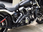 Bassani Manufacturing Exhaust Systems Bassani Black Radial Sweepers Exhaust Pipes Holes Heatshields Harley Softail FXD
