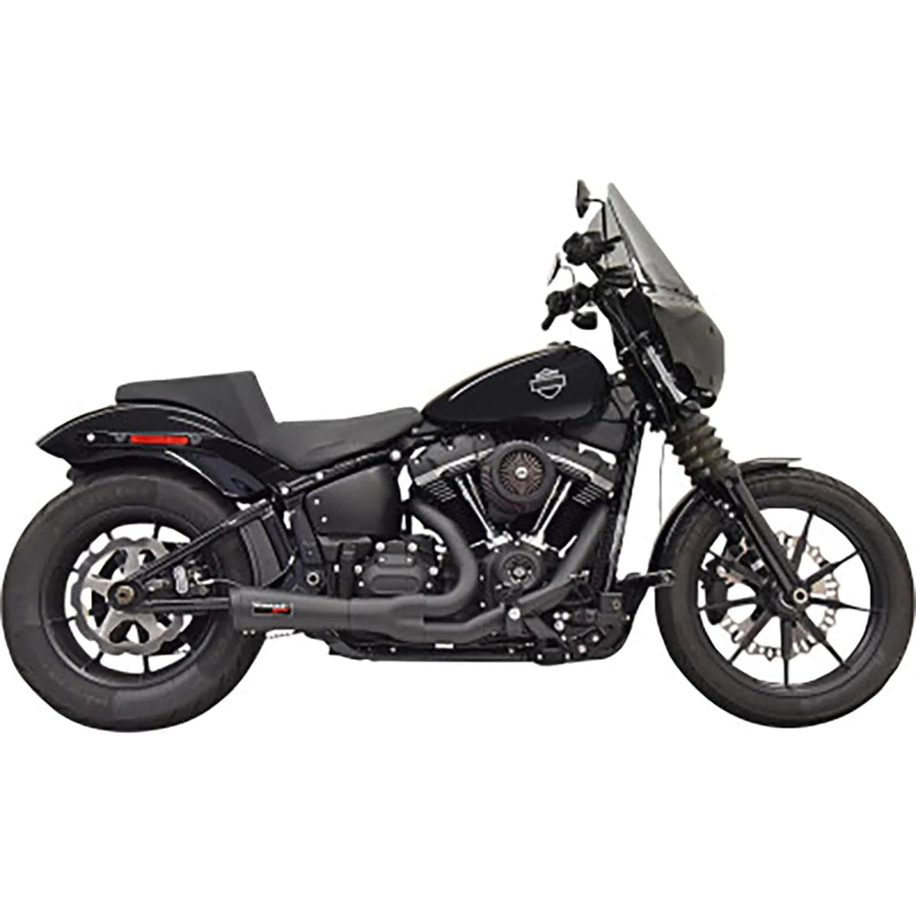 Bassani Manufacturing Exhaust Systems Bassani Black Ripper Road Rage 2 Into 1 Exhaust System Pipes Harley Softail 18+