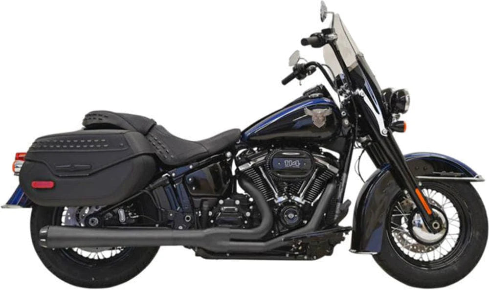 Bassani Manufacturing Exhaust Systems Bassani Black Road Rage 2 Into 1 Exhaust Header Pipes System Harley Softail FL